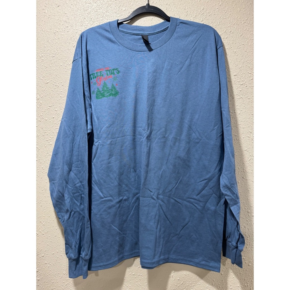 Gildan Blue Christmas Graphic Long Sleeve Shirt Husbands Listen To Nothing Large